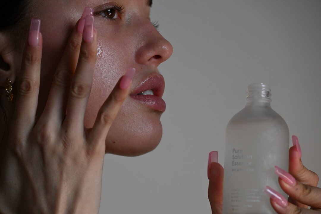 woman doing nighttime skincare
