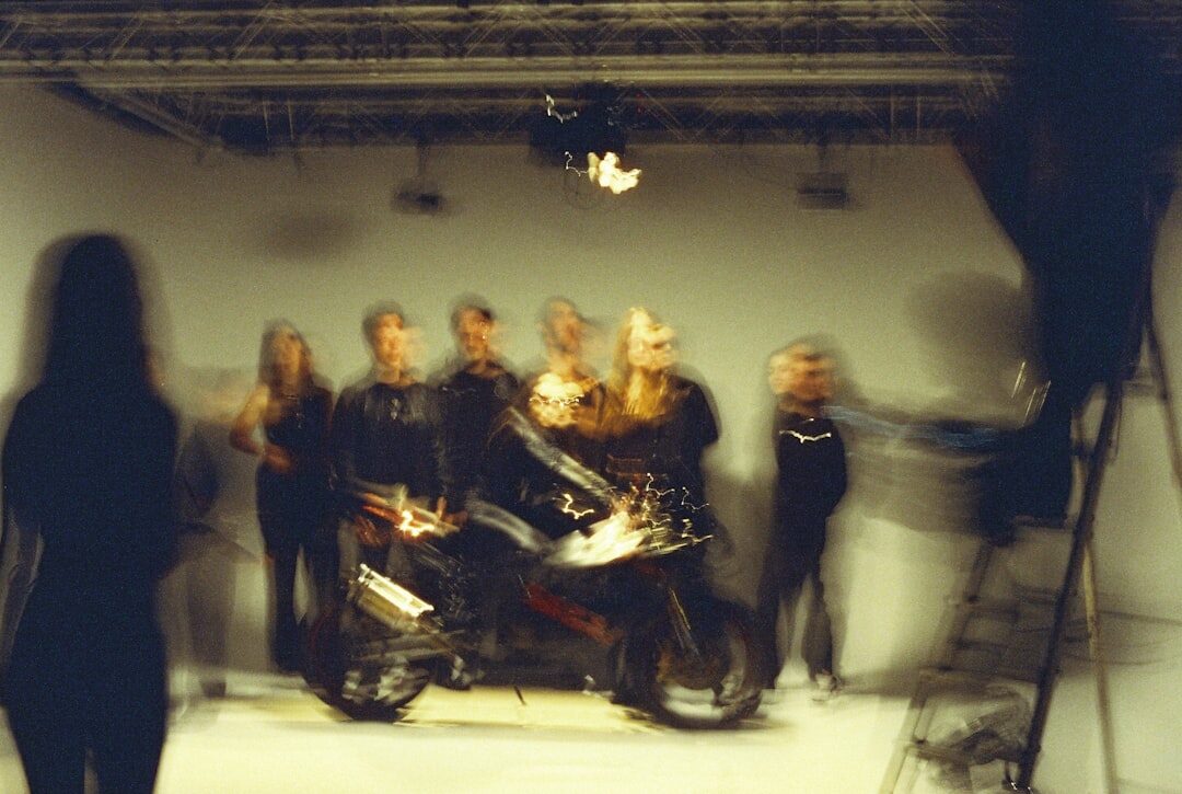 Photographers and crew working backstage during an event