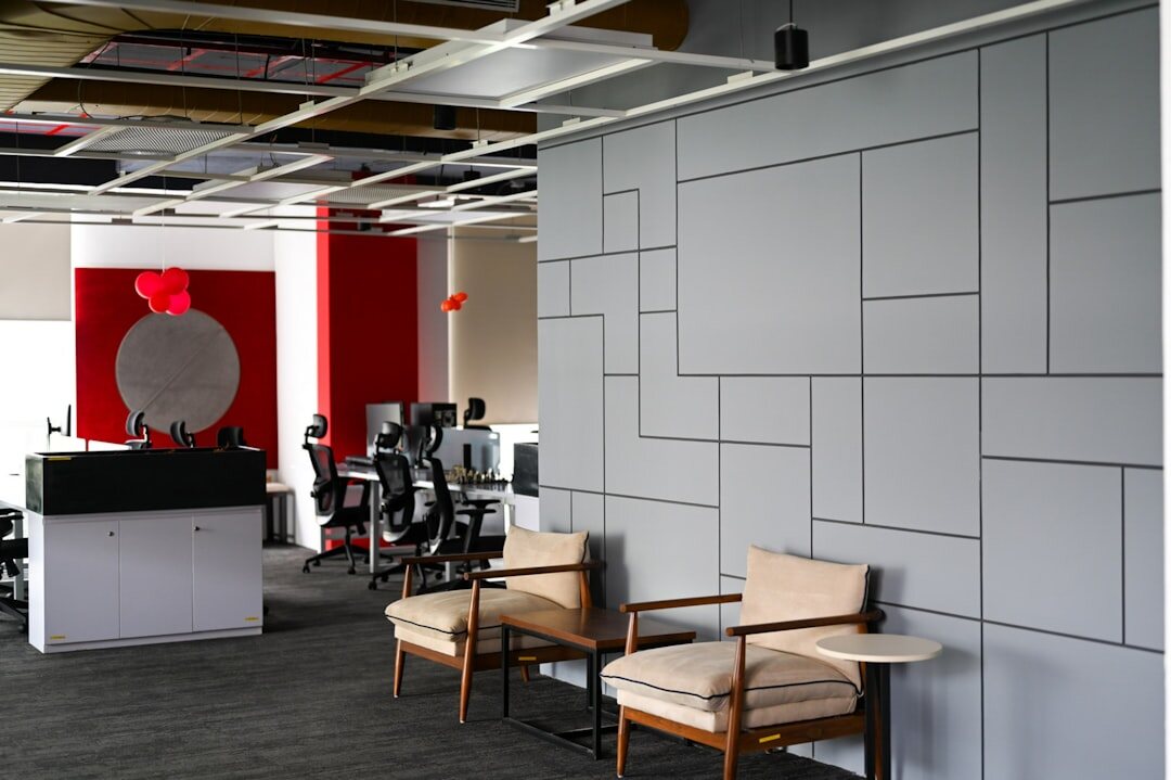 Warm reception area of an editorial office